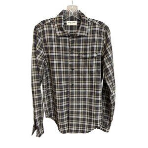 Saint Laurent Paris Mens Plaid Button-Up Shirt S Made In Japan Viscose Blend Bro